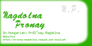 magdolna pronay business card